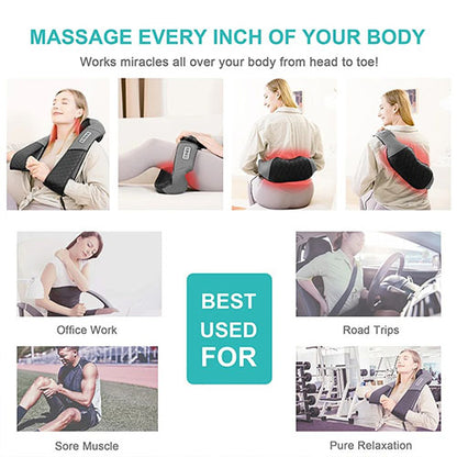 Heated Neck & Shoulder Massager – Deep Tissue Shiatsu Relief